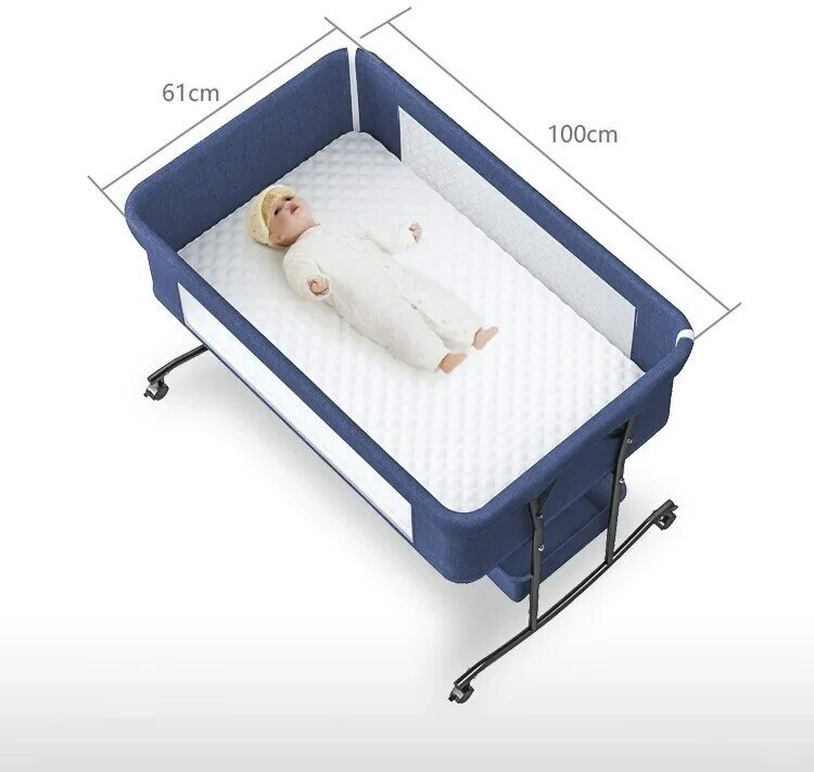 Multi-functional Folding Crib Removable Portable Neonatal Cradle Bed Splicing Queen Bed