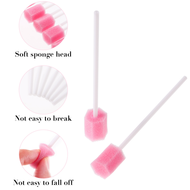 Healifty 100pcs Disposable Oral Care Sponge Swabs Tooth Cleaning Mouth Swabs Practical Mouth Care Swabs