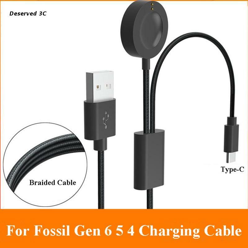 Cradle Bracket Charger 2 in 1 Charging Cable Power Adapter for Fossil Gen 6 5 4
