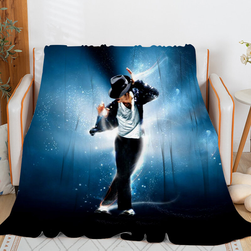 MICHAEL J-Jackson เตียงเข่าผ้าฟลีซสำหรับตั้งแคมป์อบอุ่นฤดูหนาวผ้าห่มนุ่มฟูไมโครไฟเบอร์เตียงขนาดคิงไซส์