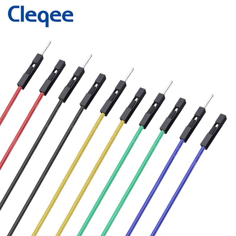 Cleqee-Clips de gancho de prueba, cables de silicona de puente macho/hembra Dupont, Mini Grabber para prueba de analizador lógico, P1534, P1535, 10 unidades