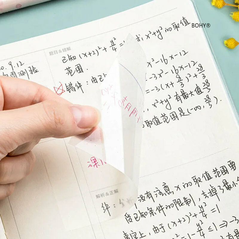Notes autocollantes transparentes avec scrapbooking, papier Simple et de grande valeur pour étudiants, papeterie de bureau