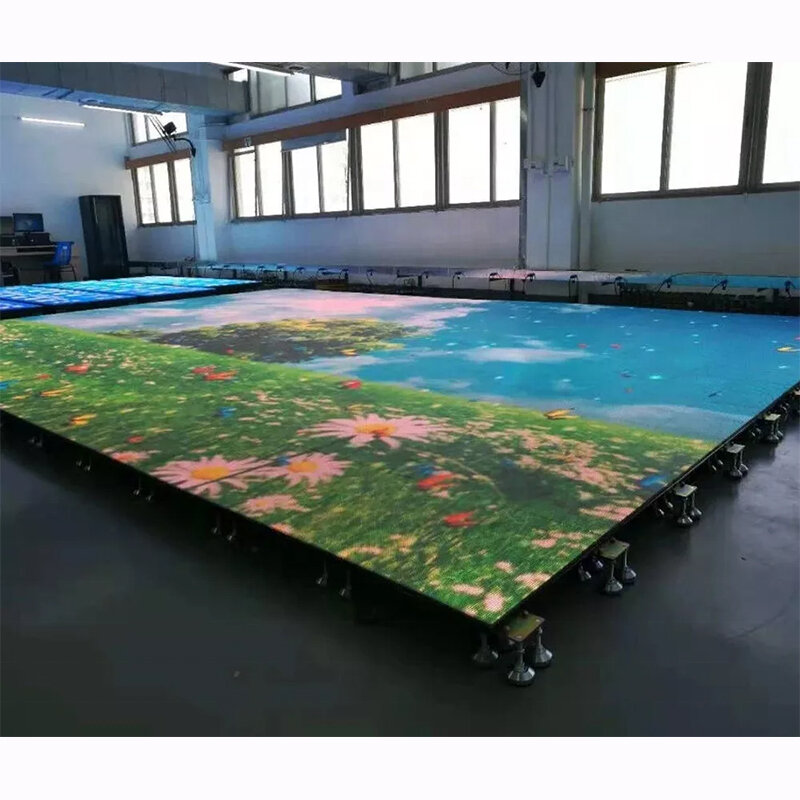 Shenzhen Full Color LED Display Indoor Dance Floor Floor Tile Screen P3.91 500x1000 Touch Screen Can Be Used For Rental