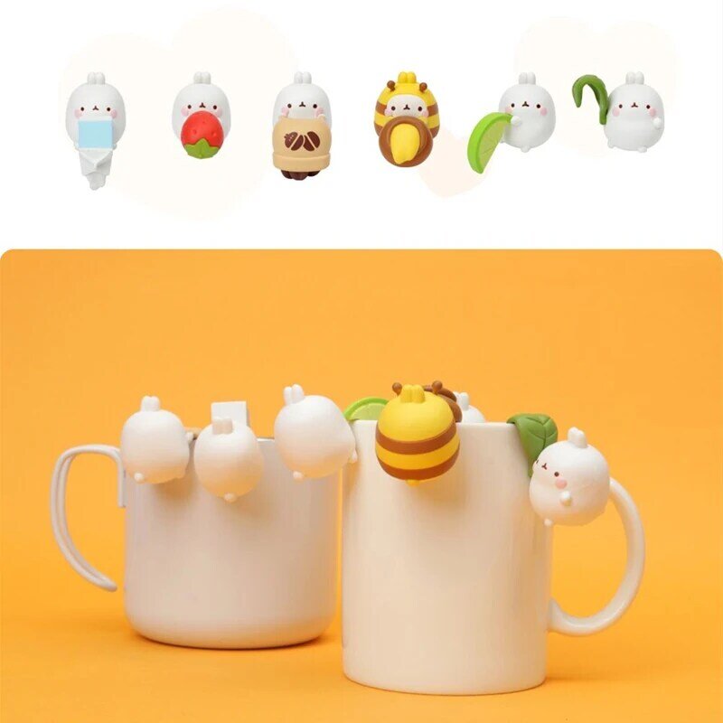 Корейские фигурки кролика MOLANG Cup, экшн-игрушки, коробка с сюрпризом, игрушки в виде слепых сумок, подарок для девочек, кавайные модели с сюрпризом, украшения