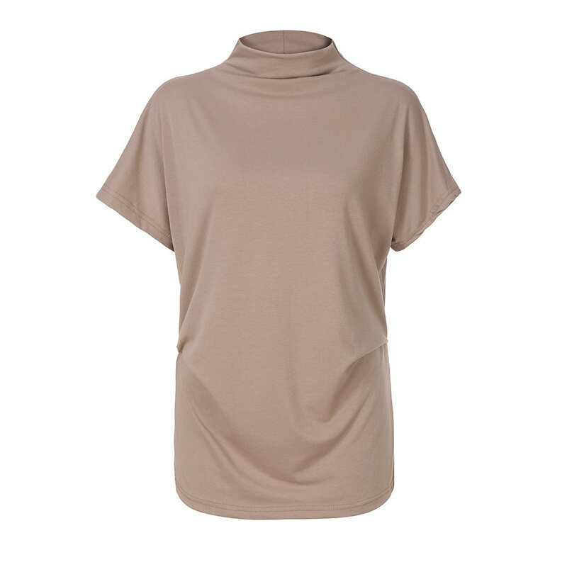 Damskie letnie seksowne koszulki z golfem swetry Slim Fit w jednolitym kolorze koszulki przyczynowe damskie koszulki Streetwear
