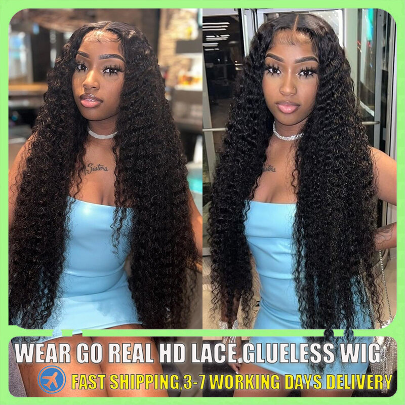 30 34 40 Inch Loose Deep Wave 13x6 Hd Lace Frontal Wig Lace Curly Human Hair Wigs For Black Women 13x4 Water Wave Lace Front Wig
