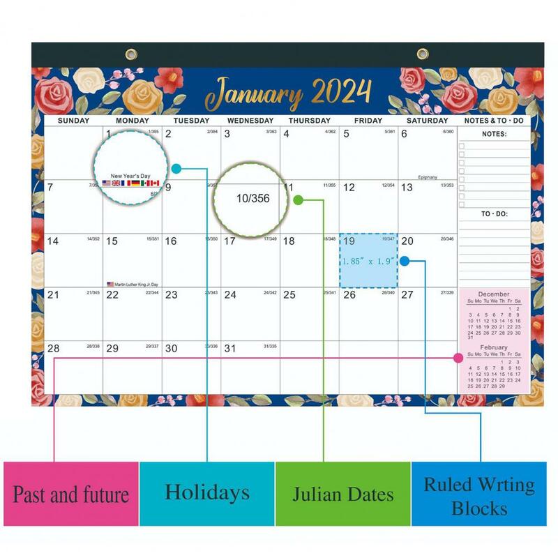Календарь 2024, календарь, подарок 2024, настенные календари со шнурком, прочные ежемесячные планировщики, списки дел, новый год для организации