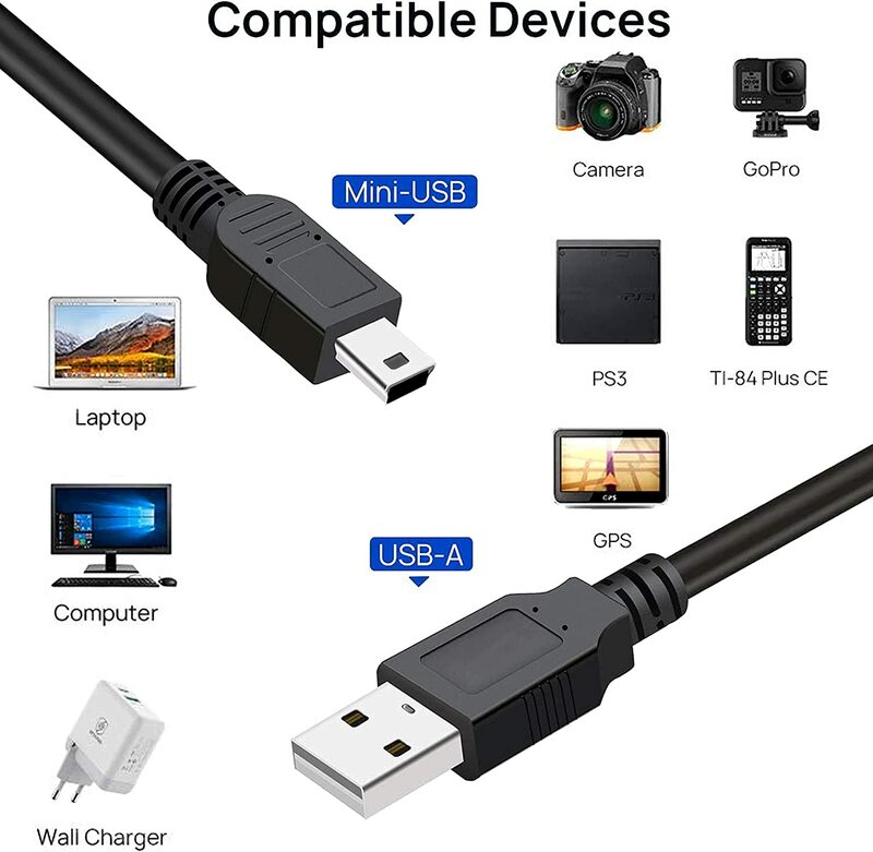 Cáp Mini USB 2.0 5Pin Mini USB Sang USB Dữ Liệu Nhanh Cáp Sạc Cho MP3 MP4 Người Chơi DVR Xe Ô Tô GPS máy Ảnh Kỹ Thuật Số HD Thông Minh TV1/1.5M