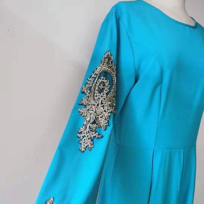 Gaun pesta elegan Abaya wanita Muslim gaun malam panjang wanita Muslim Kaftan Turki Dubai gaun Gotik jubah Afrika
