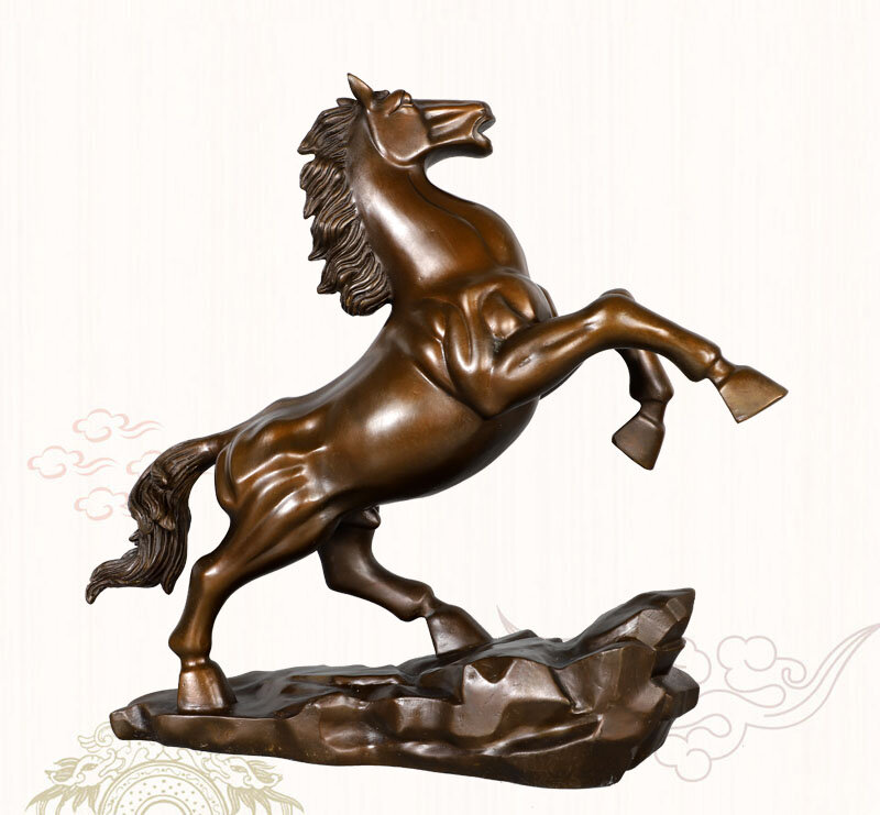 Gran gerente de oficina en casa, estatua de caballo con tallado de bronce FENG SHUI, feliz, feliz, buena suerte, Totems, decoración de mascotas