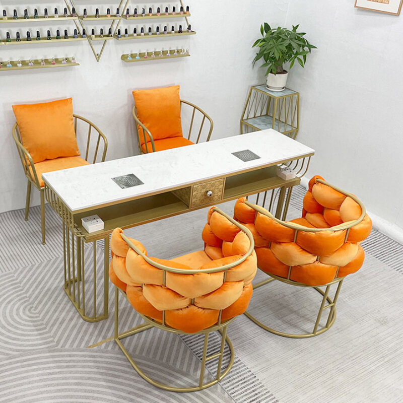 Design di lusso scrivania per unghie collettore di polveri professionisti organizzatore tavolo per unghie Manicure moderno Stolik Do Paznokci mobili da salone