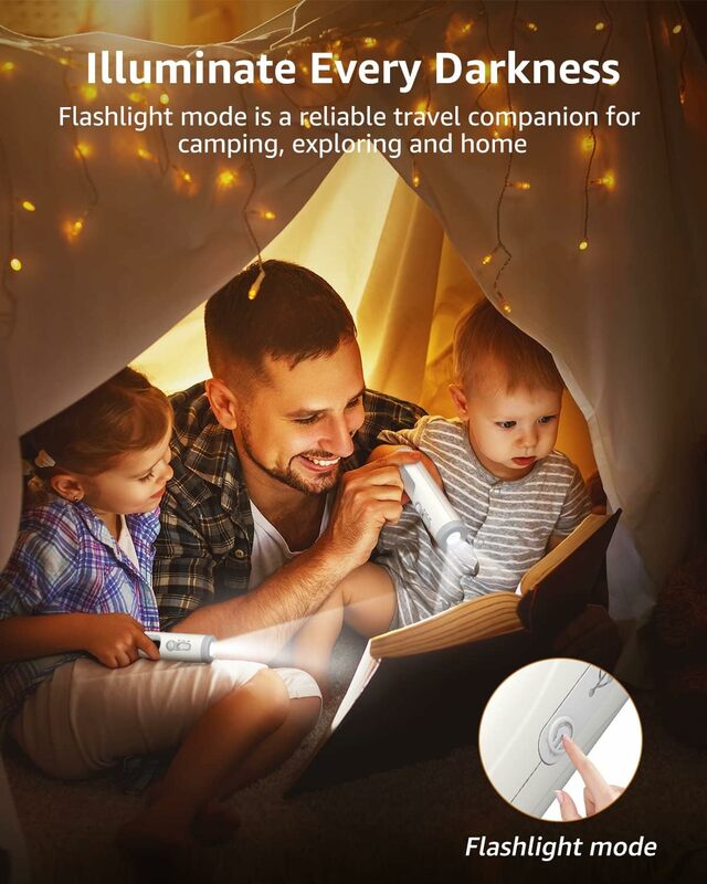 Lampu malam Sensor gerak LED 2 in 1, senter portabel dengan Sensor senja ke fajar untuk kamar tidur, kamar mandi, membaca, berkemah