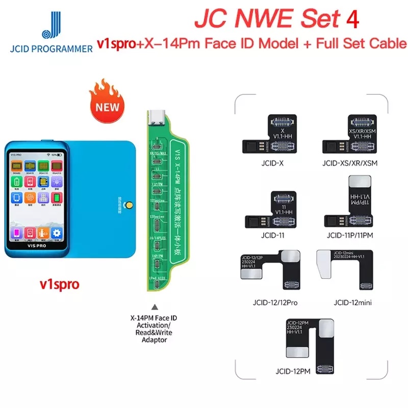 JCID JC Tag Face ID Cabo Flex para iPhone, Mini Bateria, Matriz de ponto, Ler e gravar dados, iPhone X, XR, XS MAX, 1112, 13, 14, PRO MAX, Novo