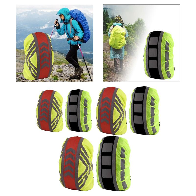 Mochila impermeable con tira reflectante para viajes, cubierta de lluvia de alta visibilidad para mochilero, escalada, Camping al aire libre