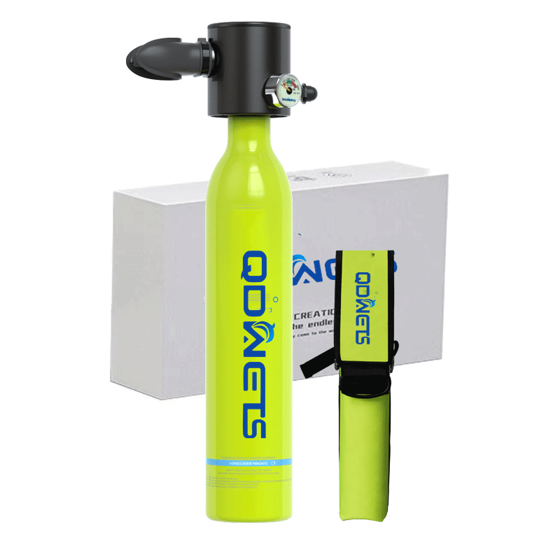 Qdwets Mini-Duiktankuitrusting 5-10 Minuten Capaciteit, 0.5 Liter Capaciteit, Navulbaar Ontwerp, Gebruikt Voor Onderwater Div