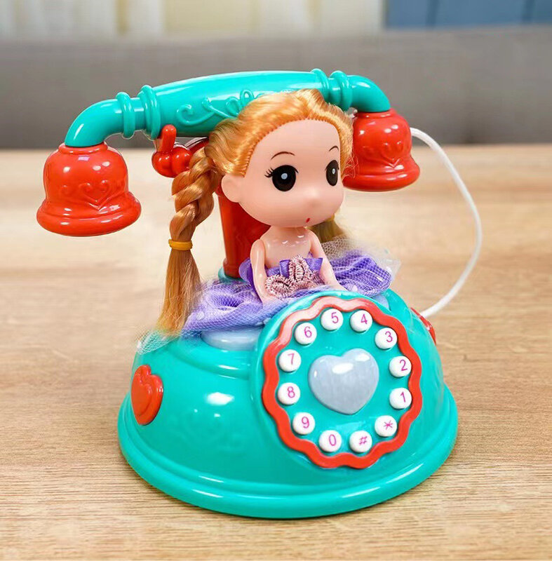 Детский телефон, мультяшная Милая спутанная кукла, имитация стационарной детской игрушки раннего развития