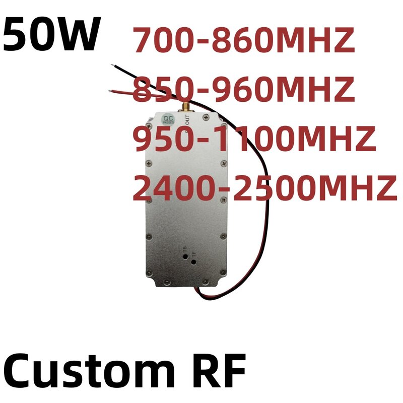 Amplificador de potencia de 50W, 700-860MHZ, 850-960MHZ, 950-1100MHZ, 2300-2400MHZ, Anit RF, WIFI, drone