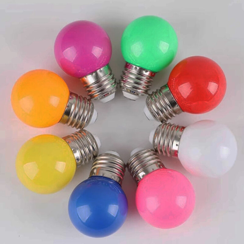 Household Mini Creative Color Light Bulb LED Light Screw Mouth Ball Bubble Colorful Romantic Bedroom Single Table Lamp Decoratio