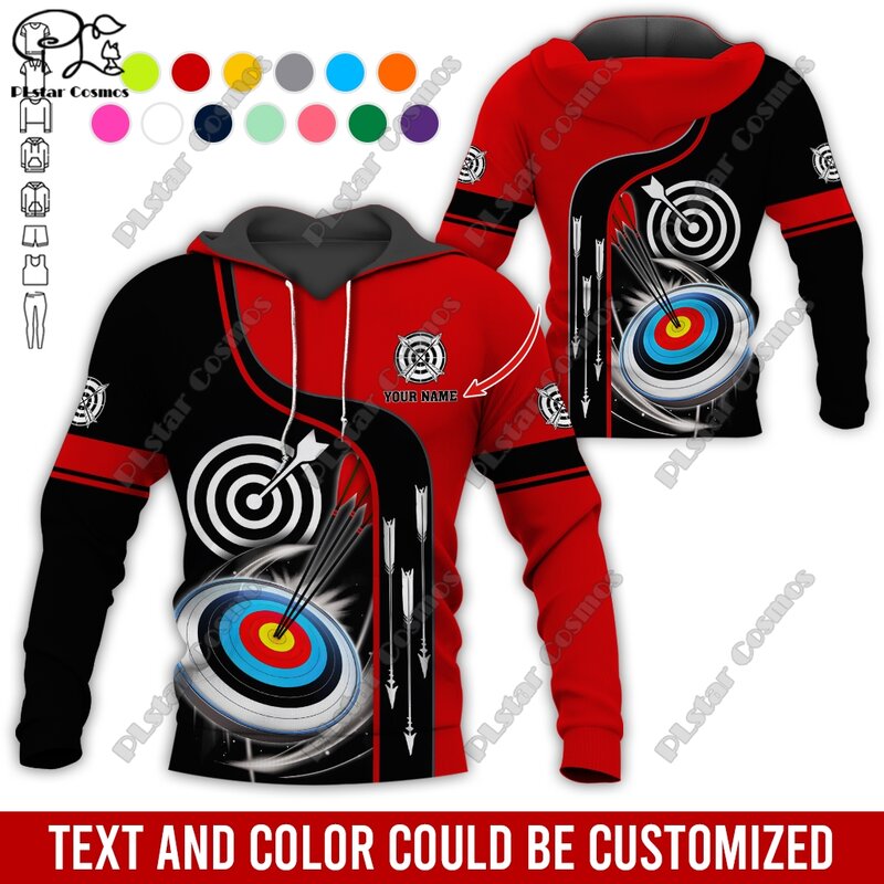 PLstar Cosmos 3D printing custom name archery club uniform street casual women's men's hoodie shooting training a2