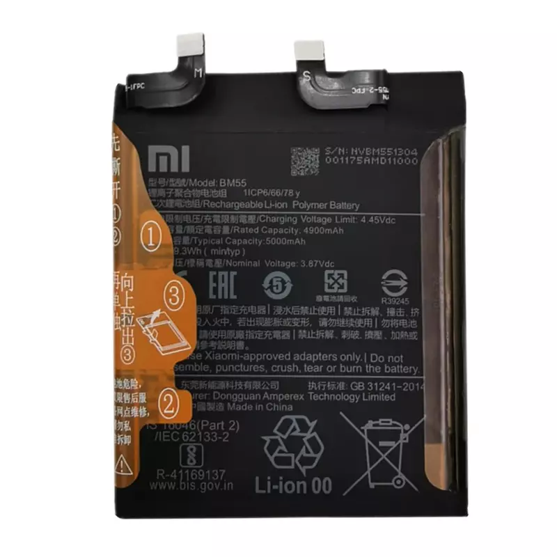 Batería 2024 Original Xiao mi BP42 BM4X BM55 para Xiaomi Mi 11 Mi11 Lite / Mi 11 / 11 Pro 11Pro / 11 Ultra, 100% años