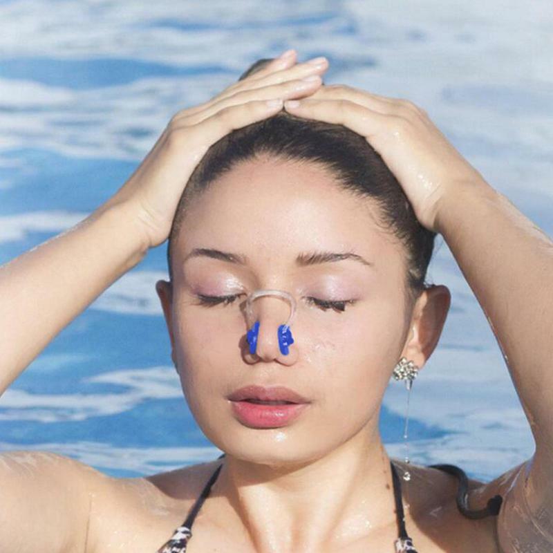 Nova natação nariz clipe orelha plug conjunto de proteção à prova dwaterproof água orelha plug silicone nariz clipe nadar suprimentos mergulho segurança proteger