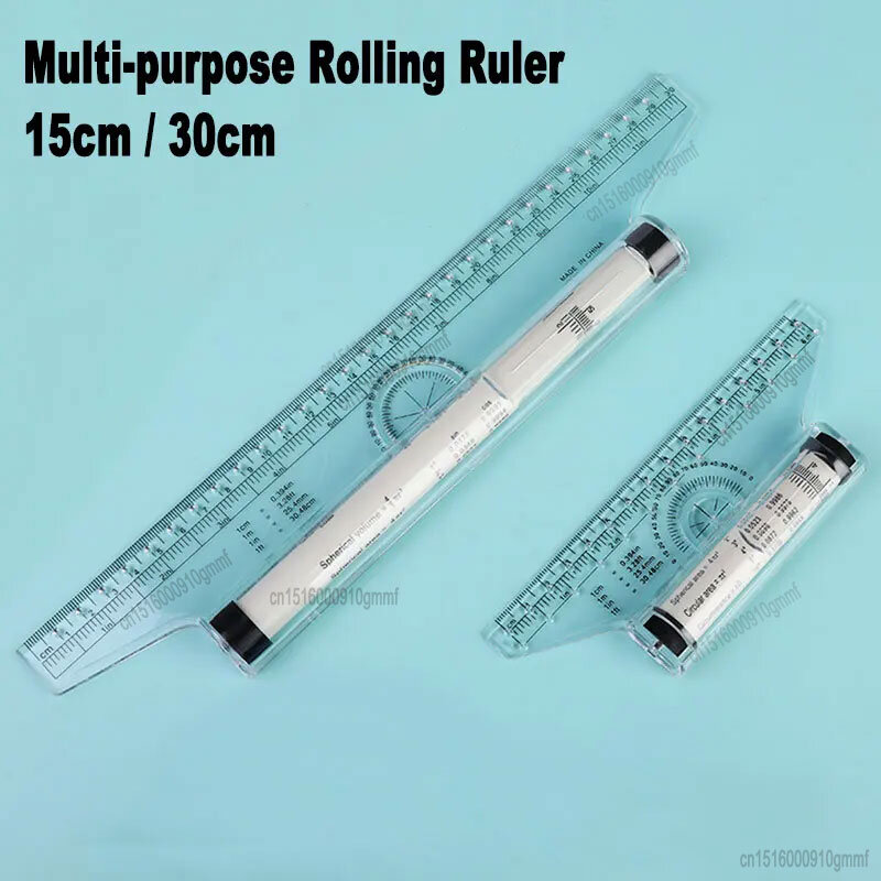 15cm 30cm Multi-purpose Angle Parallel Scroll Rolling Ruler Architect Design Draft Art Drawing Measuring Balance Scale Template
