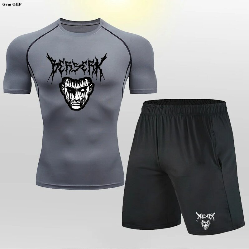 Men's Rashguard Jiu Jitsu T-Shirt+Pants Set Muay thai Shorts Bjj Rashguard For Men Kickoxing Jerseys Boxeo T-Shirt Gym Sportwear