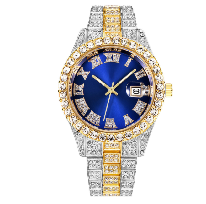 นาฬิกาข้อมือแฟชั่นคลาสสิกนาฬิกาข้อมือคริสตัลเต็มรูปแบบนาฬิกาหรูสำหรับผู้หญิงนาฬิกาควอตซ์แบบแอนะล็อก