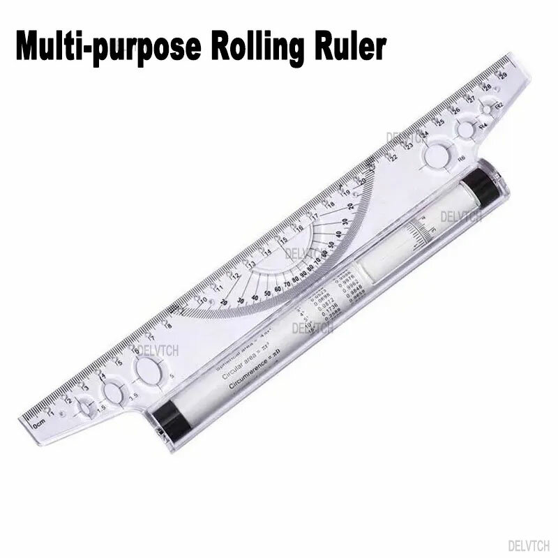30cm Multi-purpose Angle Parallel Scroll Rolling Ruler Art Design Architect Drafting Drawing Measuring Balance Scale Template