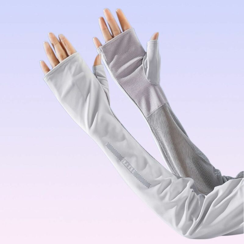 Sun Protection Ice Sleeve Fashion Loose Mesh Arm Sleeves Cycling Anti-UV Long Gloves