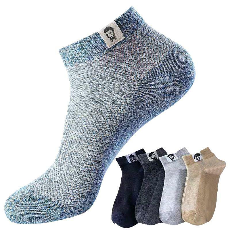 5 Pairs Breathable Summer Socks Thin Ankle Socks Men Cotton Ankle Socks For Men And Women Thin Mesh Low Cut With Cloth Label