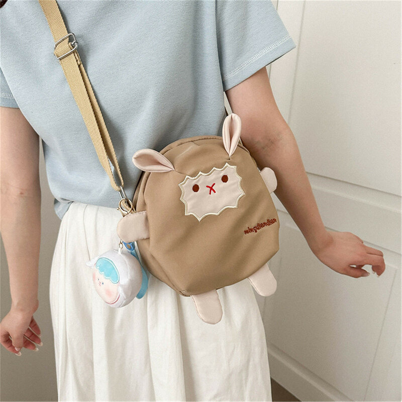 Mochila japonesa informal que combina con todo, bolso cruzado de oveja Y2k de gran capacidad para estudiantes de primaria y niños, novedad de 2024