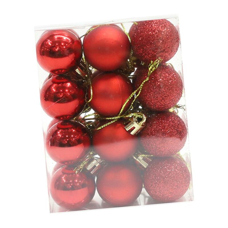 Ornamentos decorativos das bolas do Natal, pingentes do encanto, decoração da árvore do Natal, partido, celebração do aniversário, feriado, casa, 24pcs