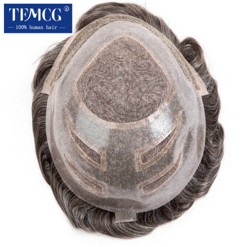 Veralite-swiss lace front & pu men toupet natürlicher haaransatz männliche haar prothese 100% menschliches haare rsatz system männer perücken