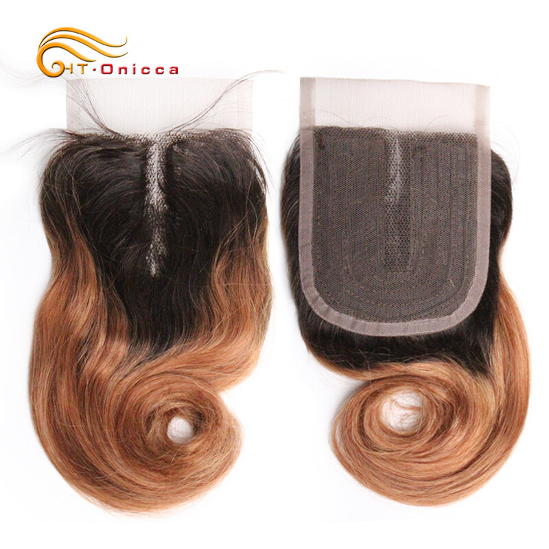 Волнистые человеческие волосы T-Part, кружевная застежка, натуральный цвет, Meche bresili, человеческие бразильские волнистые волосы