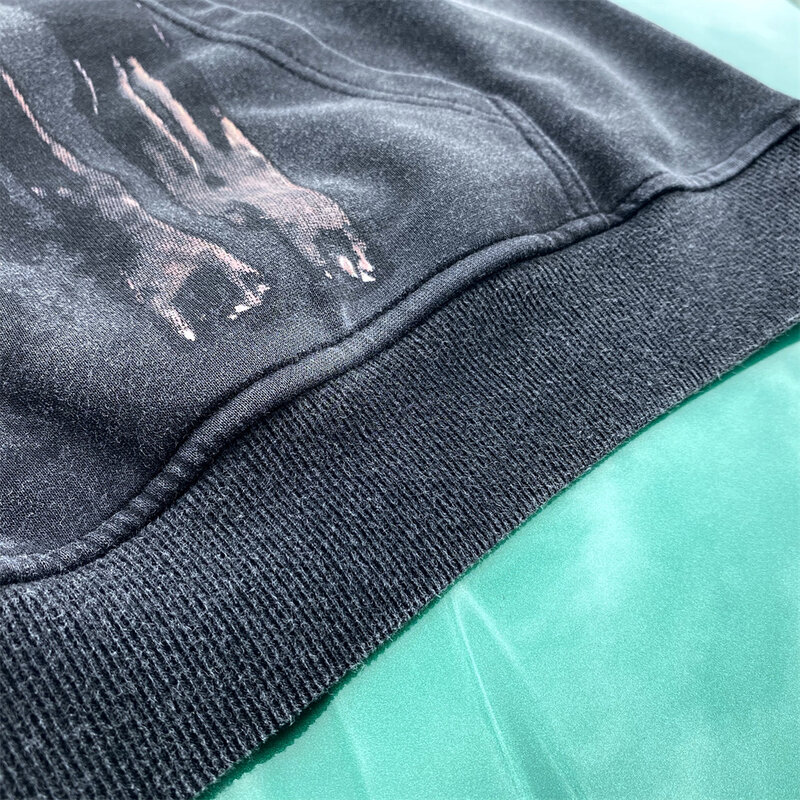 Мужская винтажная толстовка с капюшоном, черная толстовка в стиле ретро, с принтом в виде собачек и надписей, с капюшоном, в стиле хип-хоп, 2022