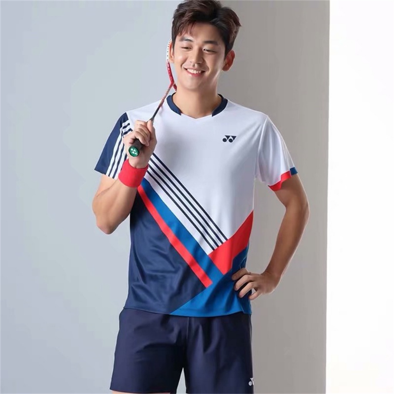 Yonex-uniformes masculinos e femininos de badminton, camisas esportivas de secagem rápida, absorção de suor, anti-odor e respirável