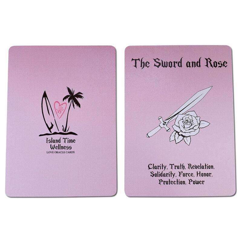 Island Time Wellness Love Oracle Cards Tarot Decks, baraja de 54 cartas con palabras clave para aclarar y completar lectura