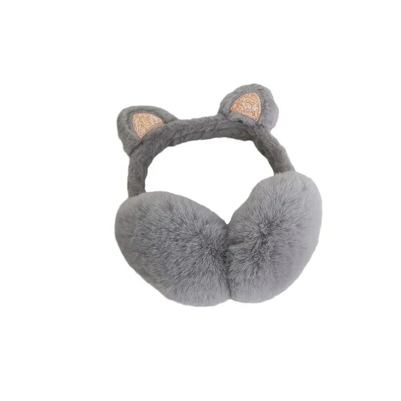 Cat Ear Women Earmuff Warm Plush Soft Kids Ear Cover Thick Solid Color Cute Earflap Female