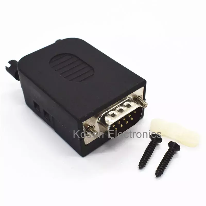 DB9 serial COM transfer-free solder terminals RS232 male connector with back side screw DIY
