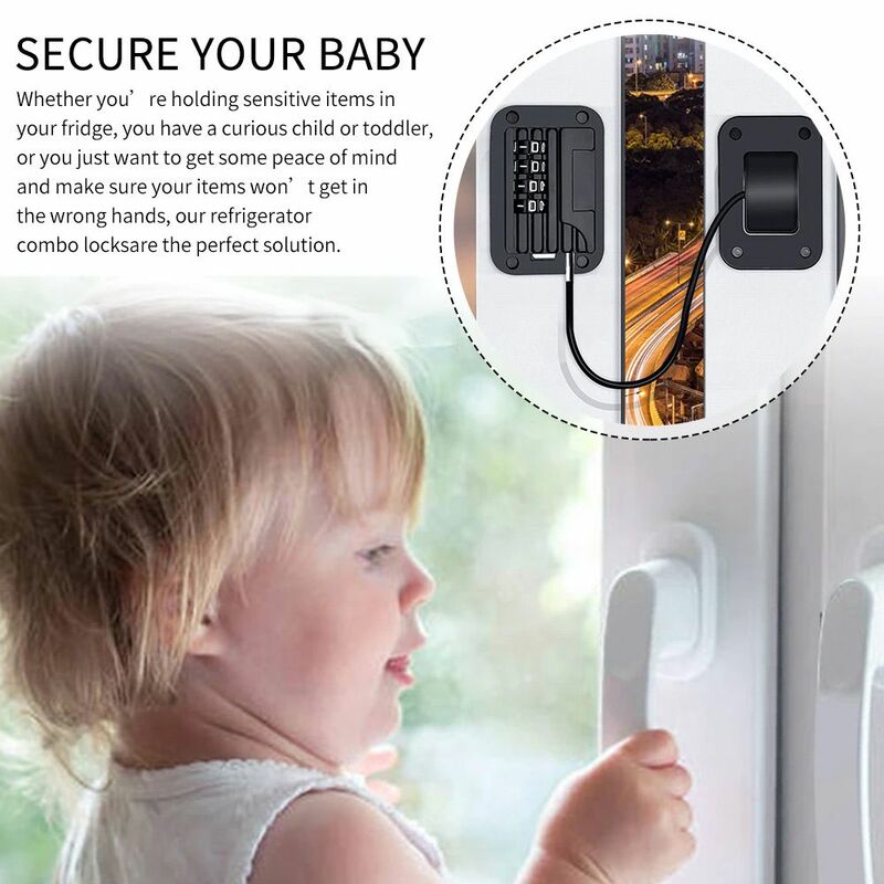 Cerraduras de gabinete de protección para niños, bloqueo de seguridad de ventana, Bloqueo de combinación de límite de posicionamiento, cerradura de refrigerador