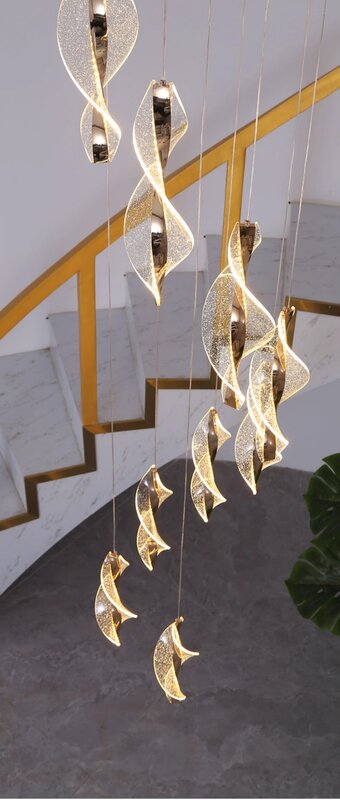 Plafonnier LED au design nordique créatif, design nordique simpliste, éclairage d'intérieur, luminaire décoratif de plafond, idéal pour un salon, une villa ou des escaliers