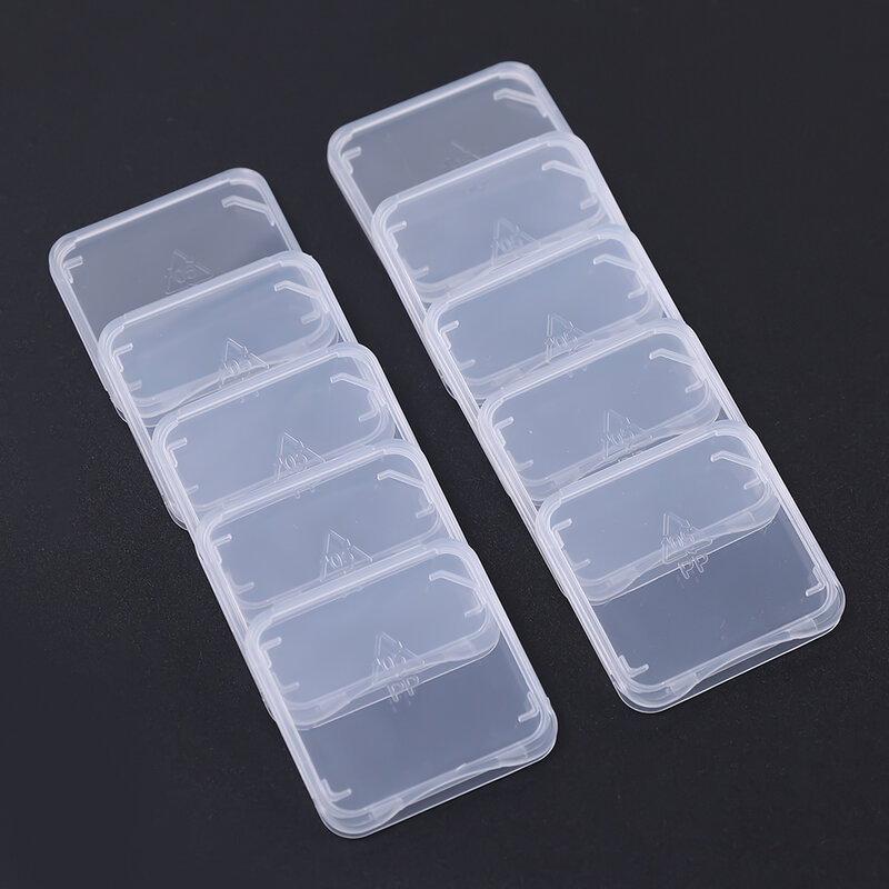Clear Plastic Memory Cards Case Storage Box For Micro SD TF Card SIM Card Pin Protection Holder Transparent Protection Holder
