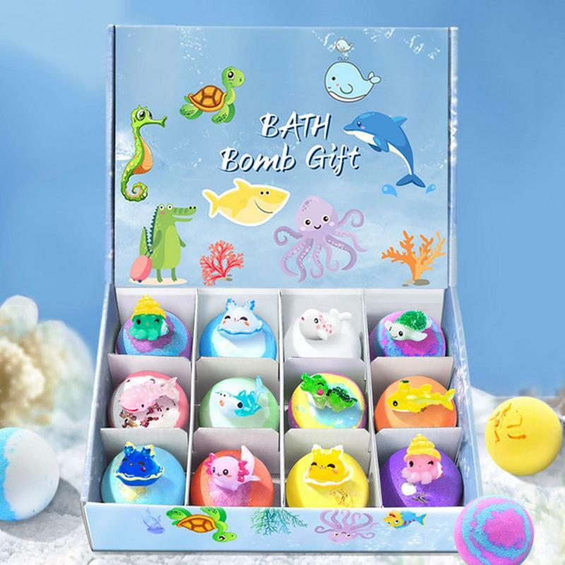 Bath Bombs Kids With Toy Spa Foot Oil Hotel Bath Bubble Balls With Sea Animal Toy Moisturize Dry Skin Relaxing Children