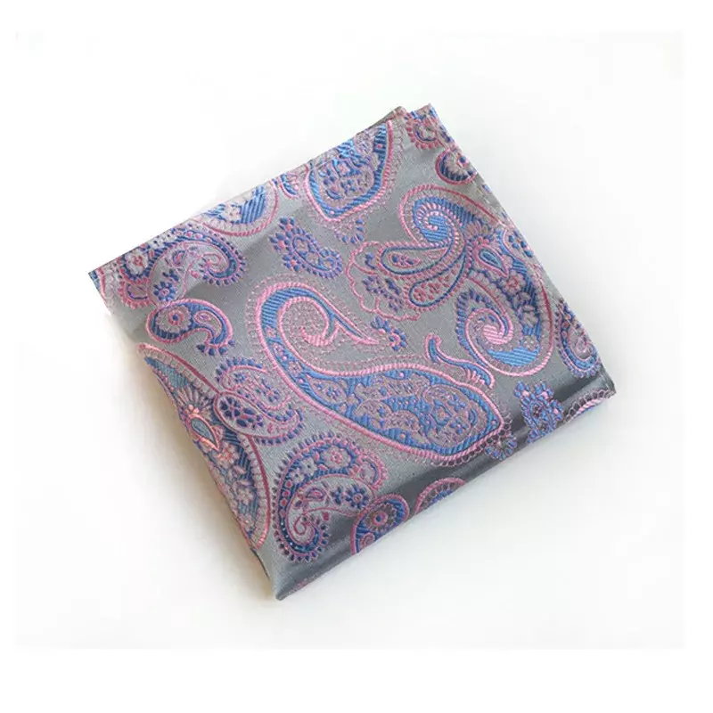 Pañuelo clásico de seda satinada para hombre, pañuelo de ancla Floral de Cachemira, pañuelo cuadrado de bolsillo para fiesta de boda, moda clásica