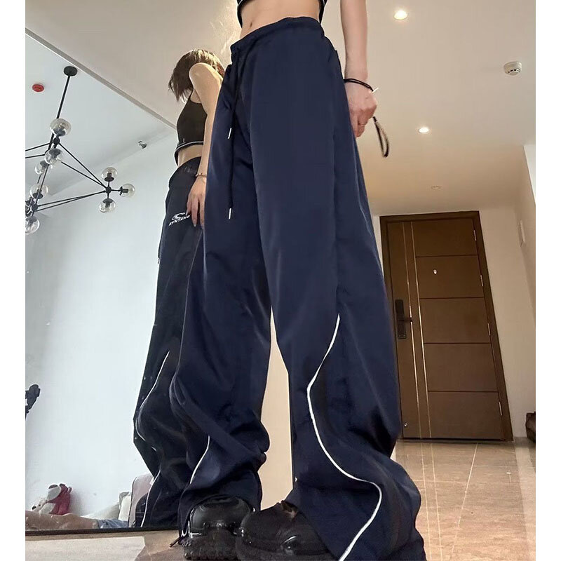 Damen y2k Kleidung Jogging hose Cargo hose Sport Sommer dünne lässige Hose mit geradem Bein Wischen Mode Streetwear Kordel zug