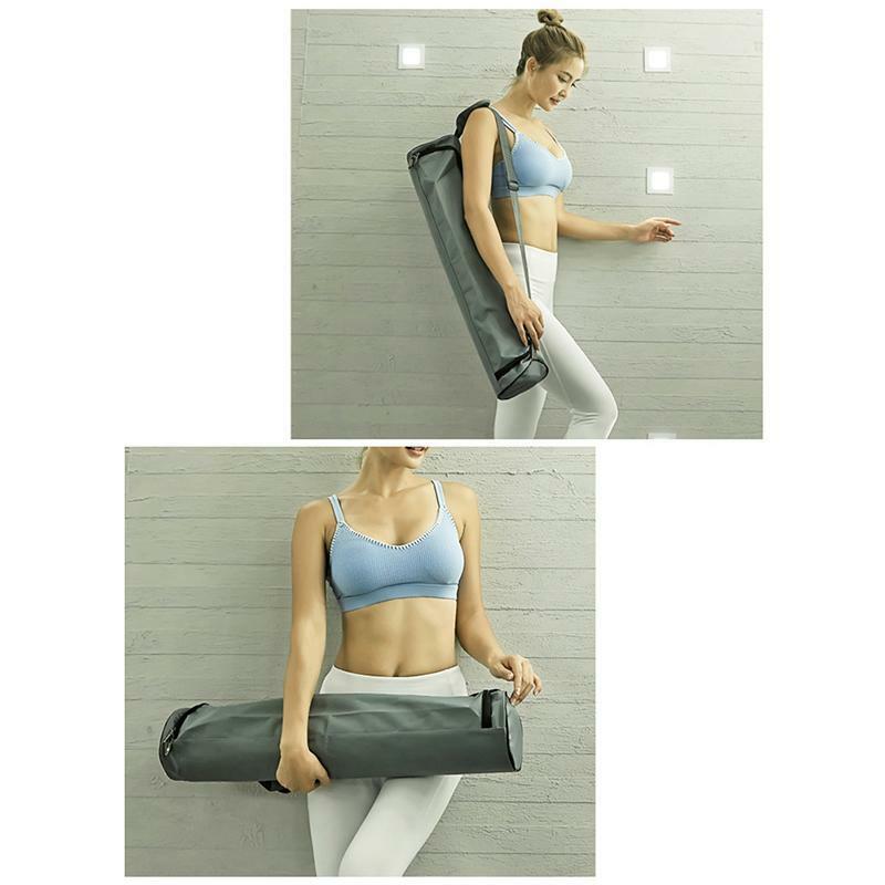 Yoga Mat Storage Pocket Adjustable Full-Zip Cargo Bag With Shoulder Strap Wear-Resistant Canvas Knapsack Gym Bag Carrier Holder