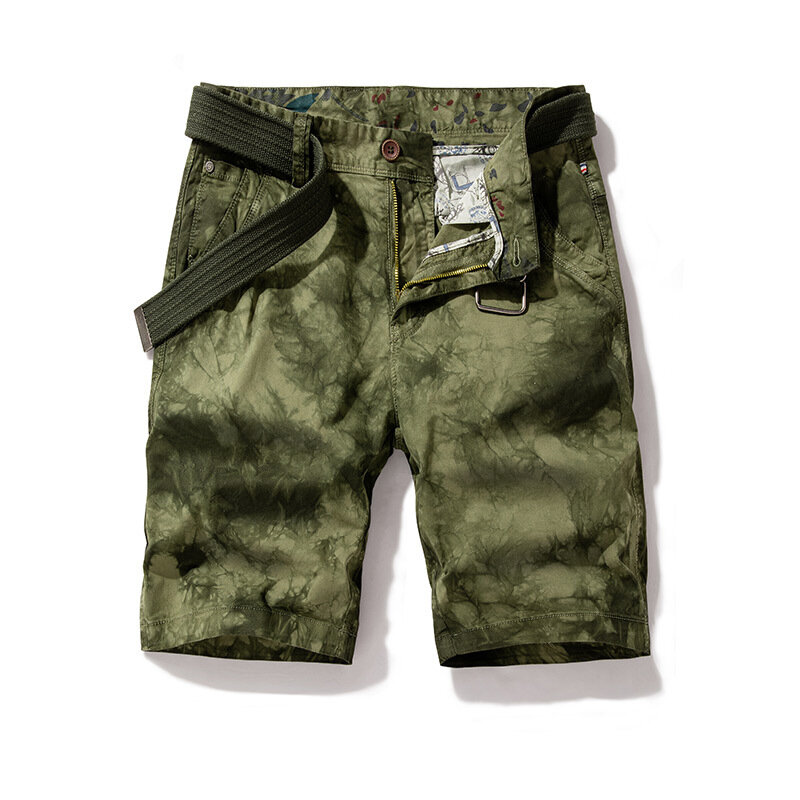 Recem-chegados Homens Baggy Cargo Shorts Masculino Straight Cotton Camo Shorts para Esportes e Outdoor