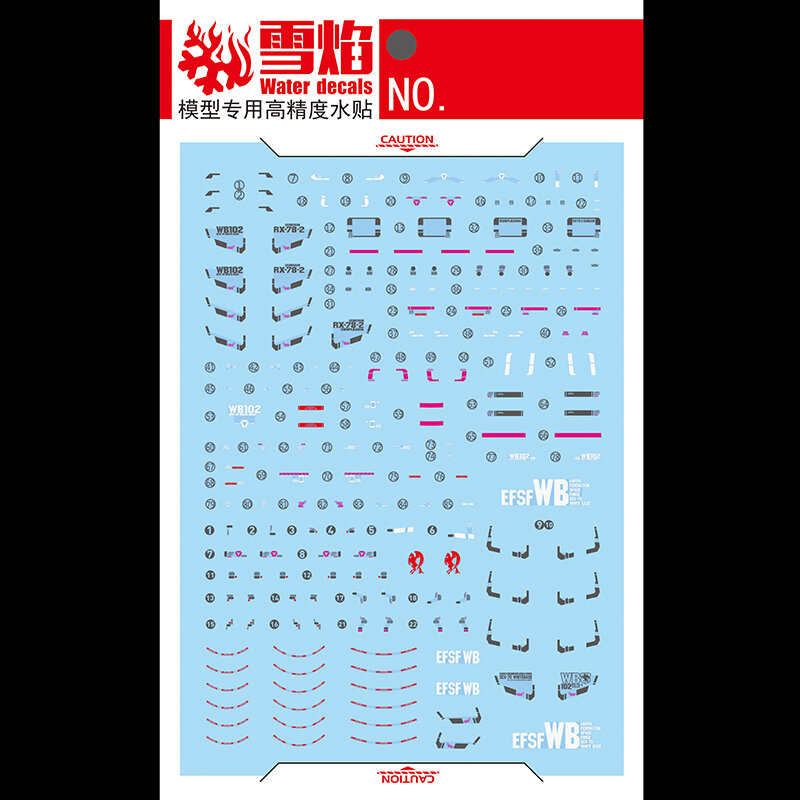 Model Decals Water Slide Decals Tool For 1/144 RG RX-78-2 Fluorescent Sticker Models Toys Accessories