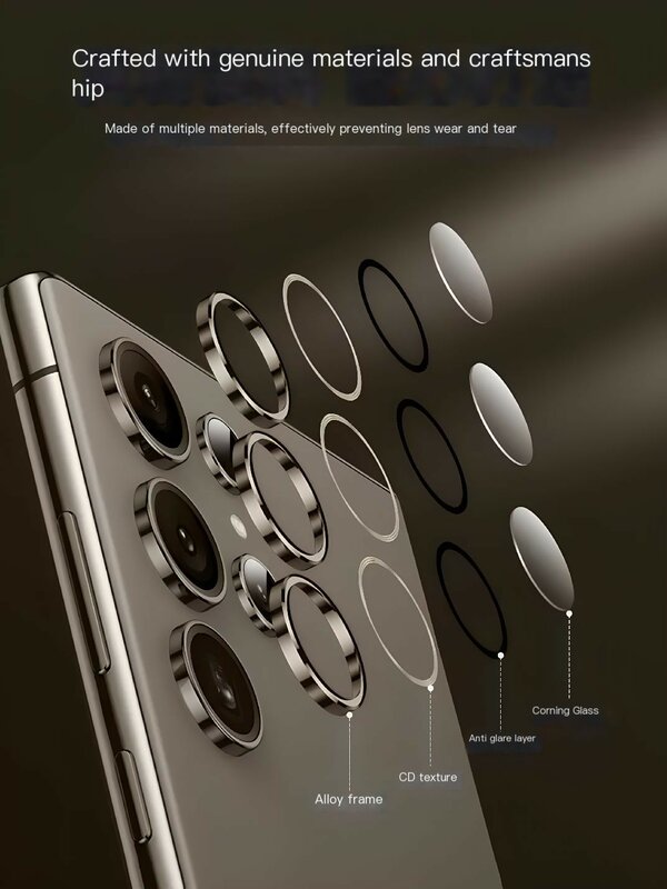 Kamera Objektiv Rings chutz für Samsung Galaxy S24 plus S24 Ultra Metall Linsen ring Schutz glaskappe